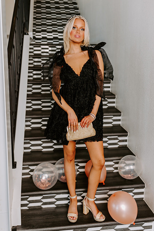 Lost In Your Eyes Mini Dress In Black