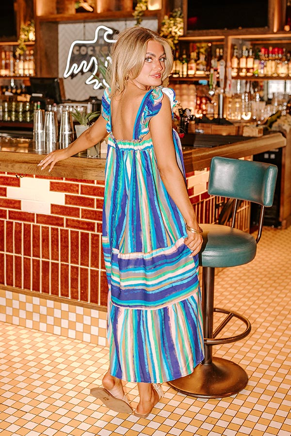 Hit Remix Stripe Midi In Royal Blue