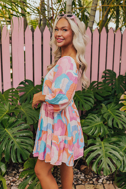 Summer Serenade Babydoll Mini Dress in Blush