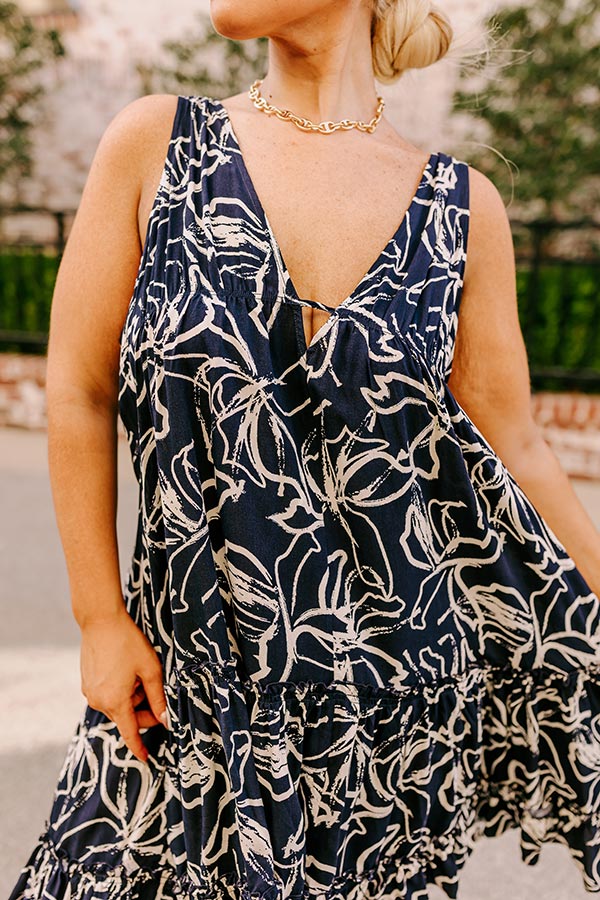 Free Yourself Shift Dress In Navy Curves