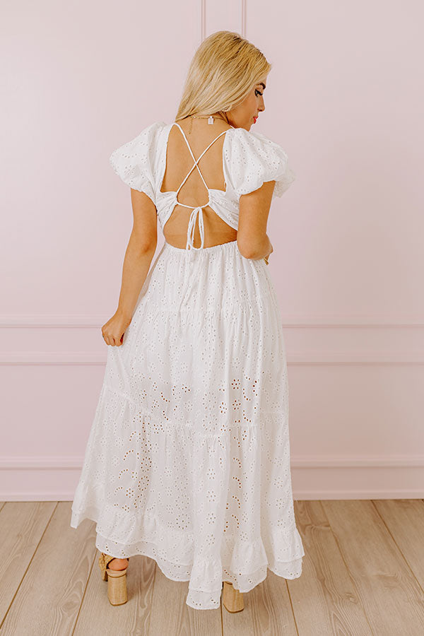 Oh So Sweet Eyelet Maxi Dress in White