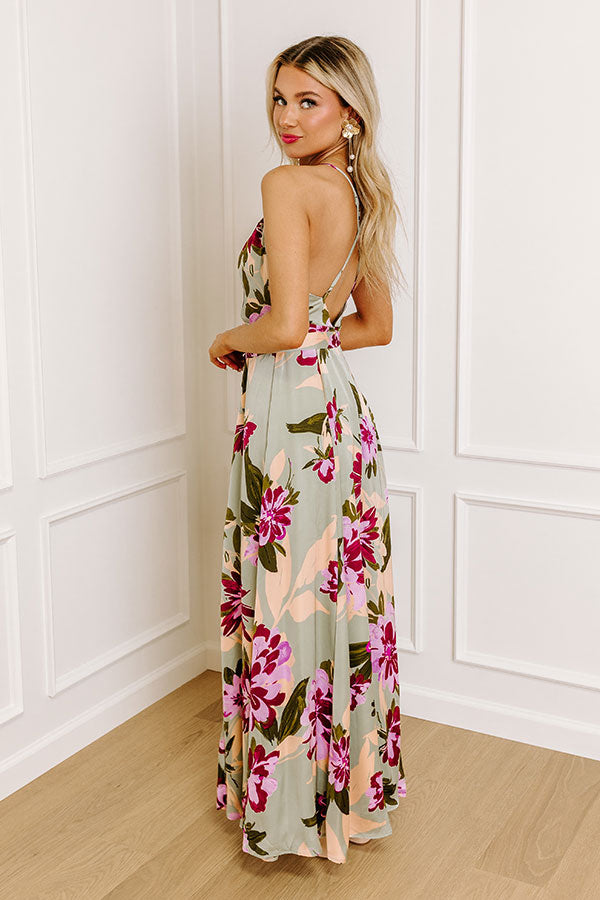 Sweetest Serendipity Floral Satin Maxi Dress