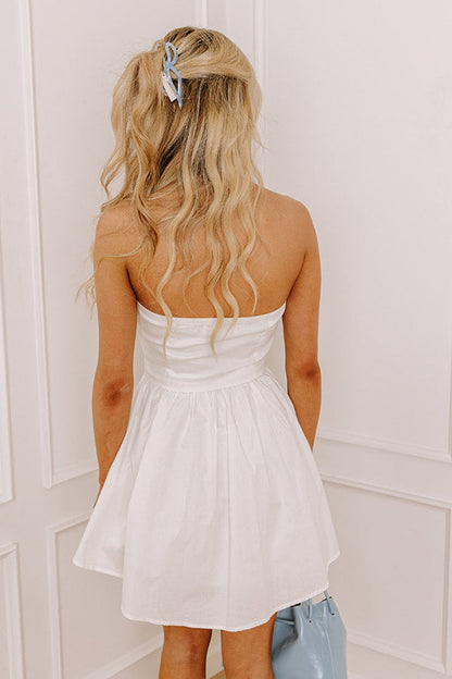 Whimsical Moment Corset Mini Dress in White