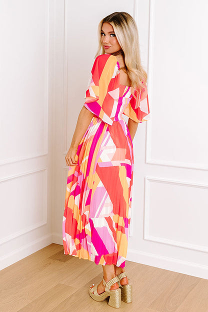 Sunshine and Sorbet Pleated Midi