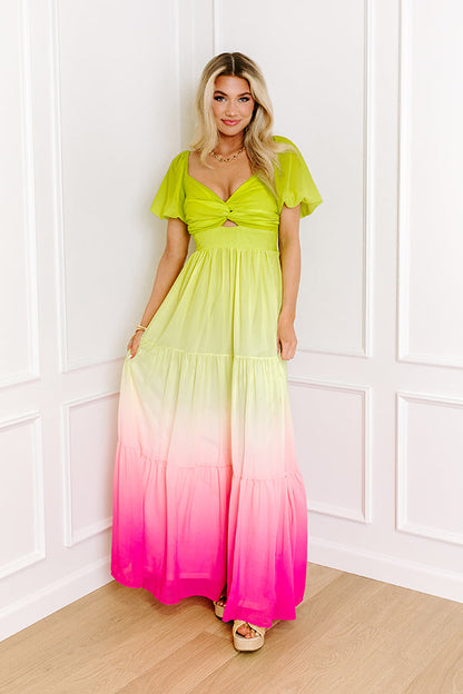Vibrant Vista Ombre Maxi Dress