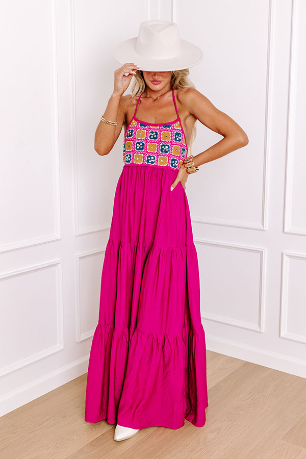Key Largo Sunshine Crochet Maxi Dress