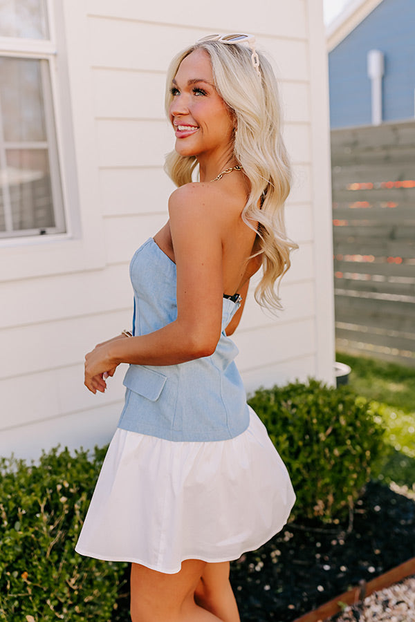 NYC Fashion Week Chambray Mini Dress