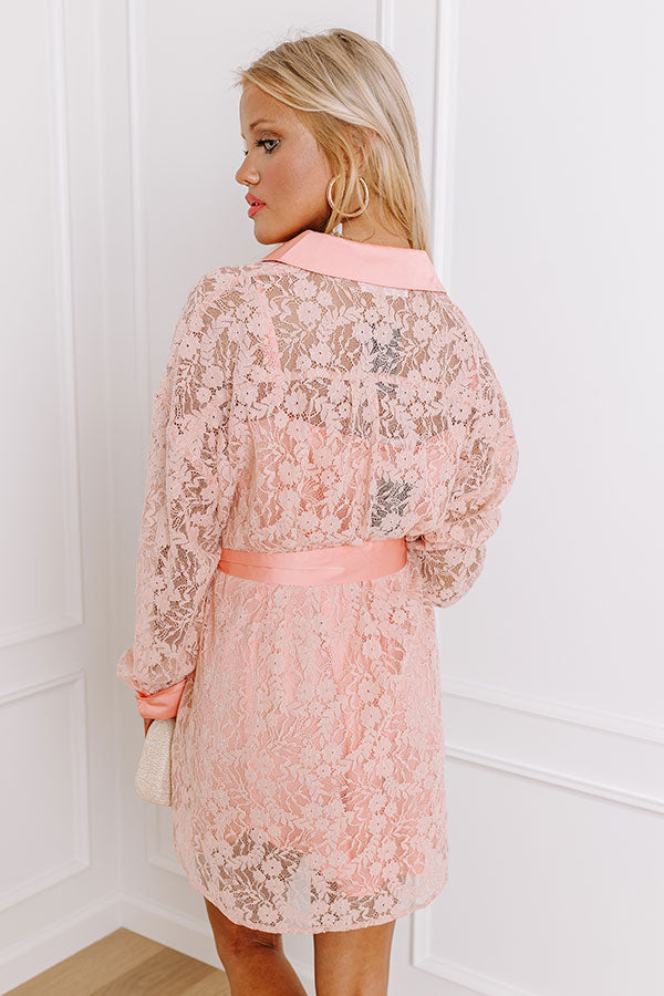 It's In The Details Lace Mini Dress in Blooming Dahlia