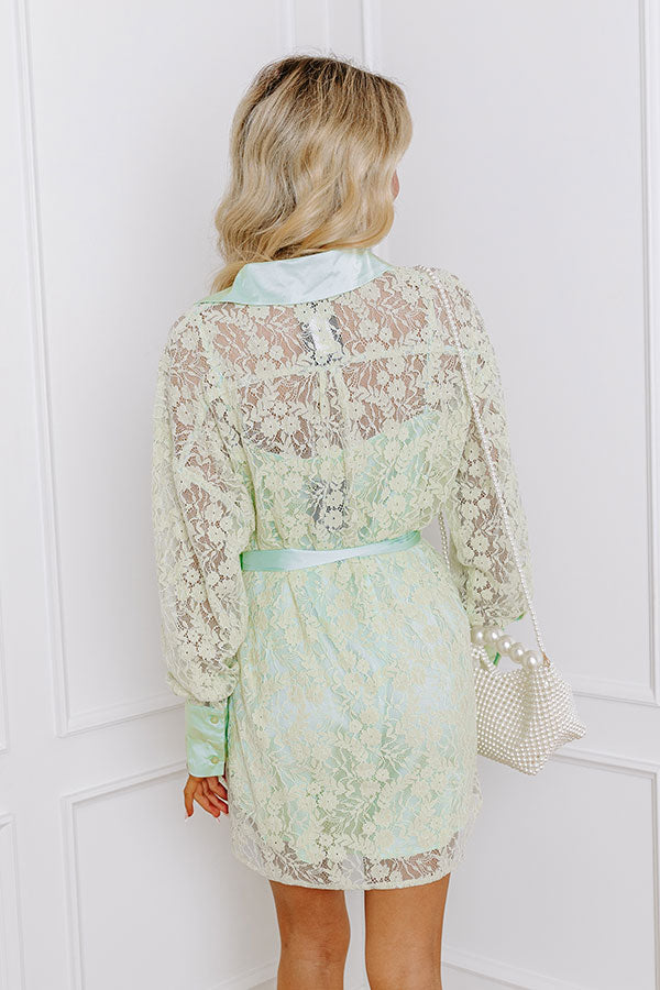 It's In The Details Lace Mini Dress in Mint