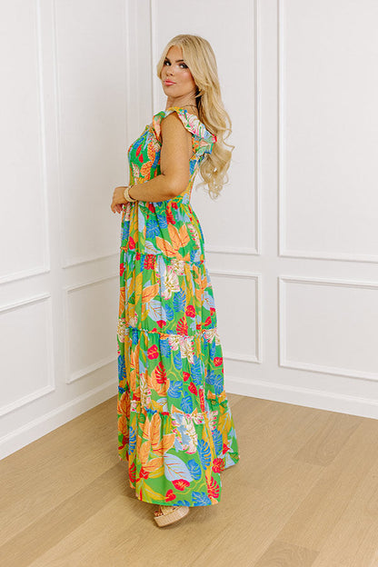 Life In The Tropics Smocked Maxi Dress Curves