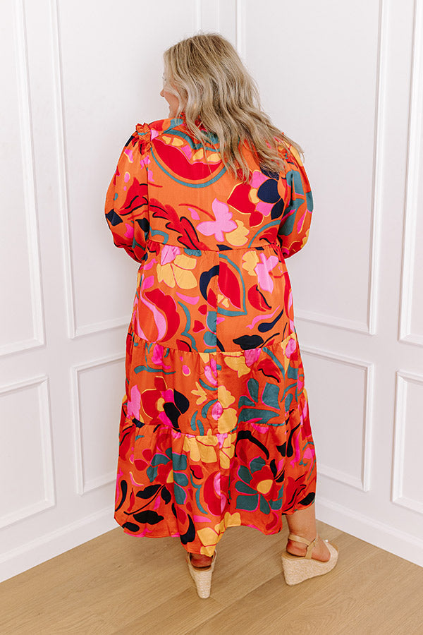 Radiant Rays Satin Midi Curves