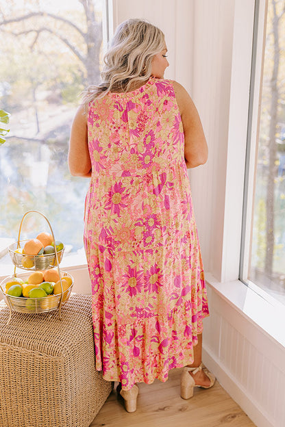 Sorbet Spritzer Floral High-Low Dress Curves