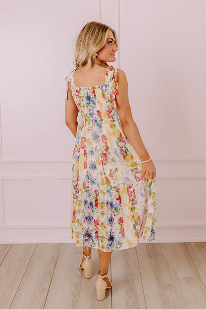 Whimsical Wildflowers Smocked Midi
