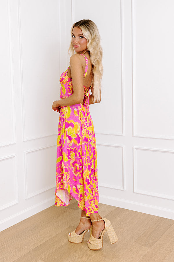 Sweet Summer Nights Satin Midi