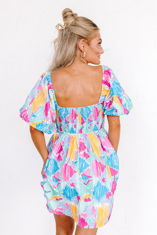 Candy Crush Smocked Mini Dress