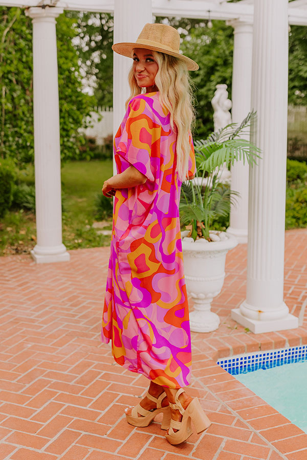 Beachy Days Caftan Midi in Pink