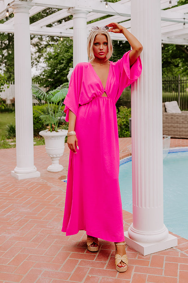 Tulum Vacay Maxi Dress in Fuchsia