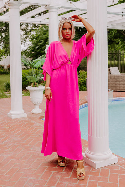 Tulum Vacay Maxi Dress in Fuchsia
