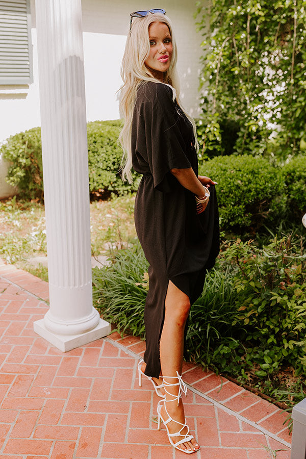 Tulum Vacay Maxi Dress in Black