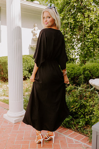 Tulum Vacay Maxi Dress in Black
