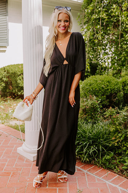 Tulum Vacay Maxi Dress in Black