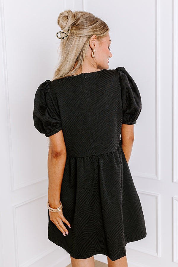 Sweet Gesture Babydoll Mini Dress in Black