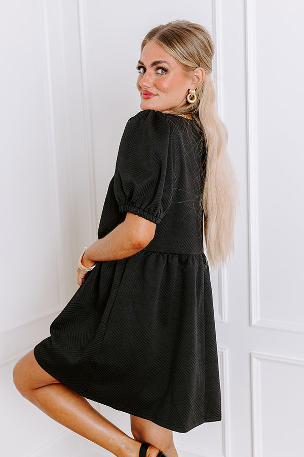 Sweet Gesture Babydoll Mini Dress in Black