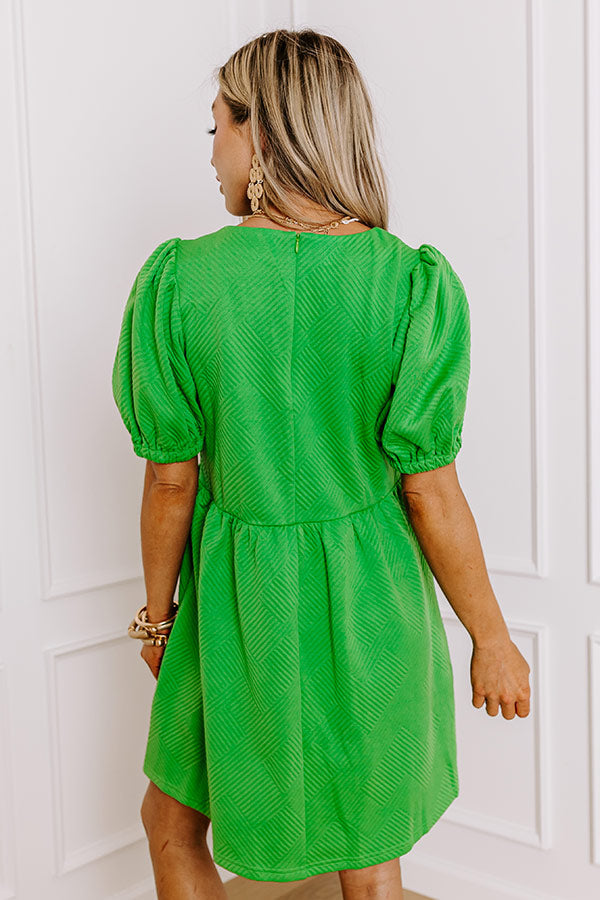 Sweet Gesture Babydoll Mini Dress in Green