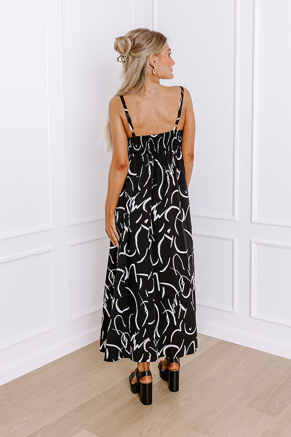 Deco Darling Linen-Blend Midi