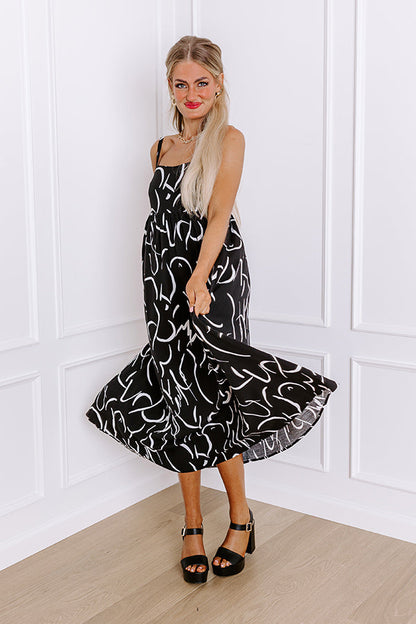 Deco Darling Linen-Blend Midi