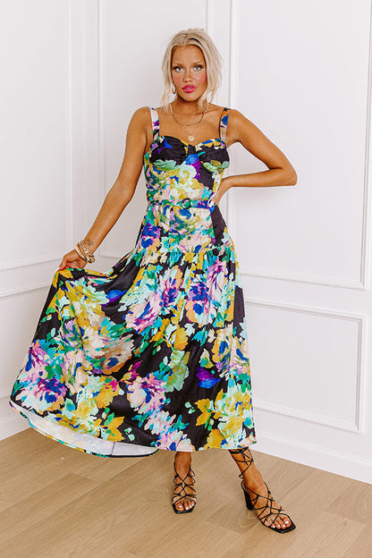 Twilight Toast Floral Midi