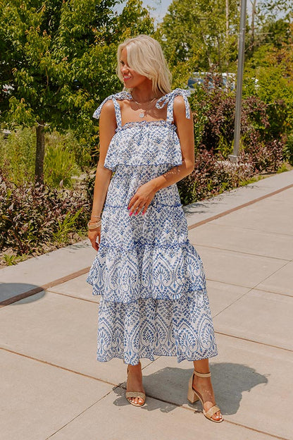 Brilliant Bliss Tiered Eyelet Midi