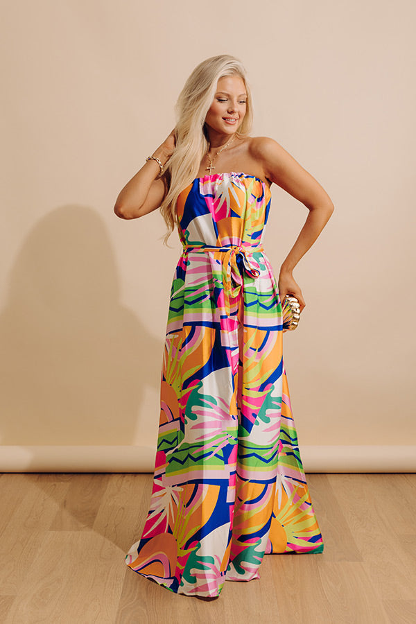 Paradise Palette Satin Maxi Dress