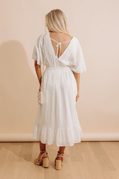 Romantic Bliss Eyelet Midi Dress