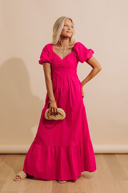 Sweet Serendipity Maxi Dress in Hot Pink