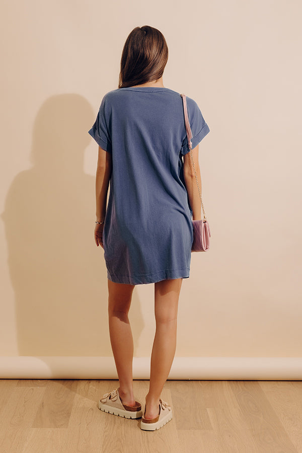 Cafe Meetup Vintage Wash T-Shirt Dress in Riverside