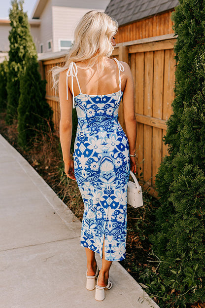 Ocean Eyes Floral Midi Dress