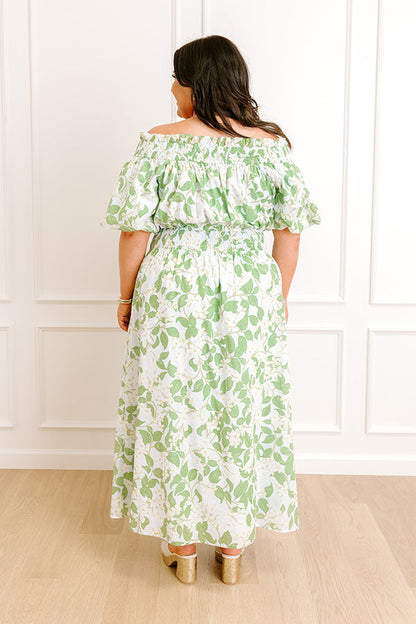Honeysuckle Fields Floral Midi Dress Curves