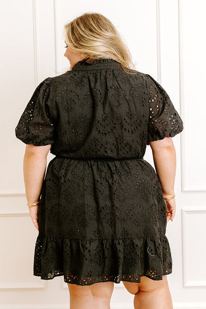 Mimosa Toast Eyelet Mini Dress Curves