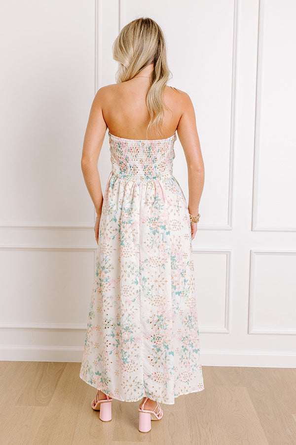 Portofino Days Floral Eyelet Midi Dress