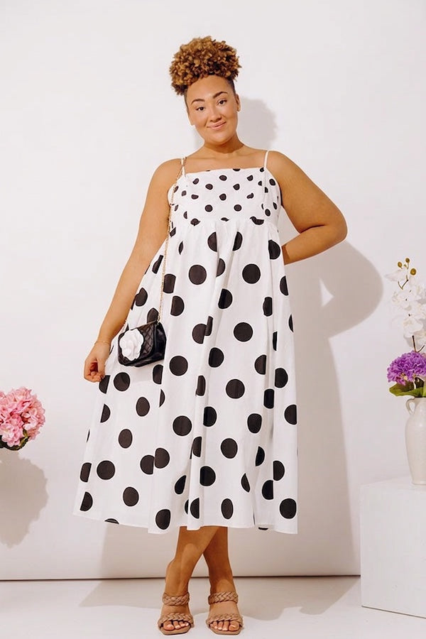 Spot On Poplin Midi Dress Curves
