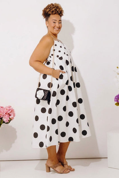 Spot On Poplin Midi Dress Curves