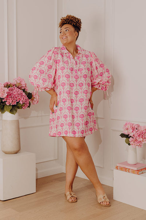 Happy Petals Floral Mini Dress Curves