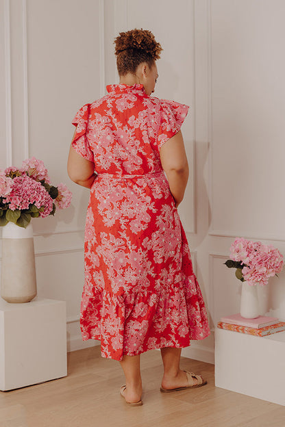 Floral Keepsake Eyelet Midi Dress Curves