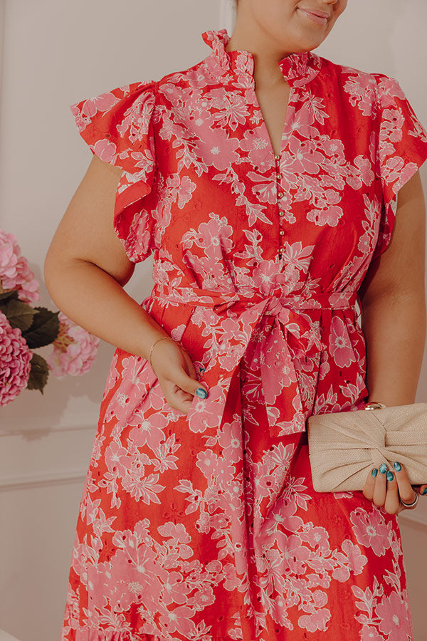 Floral Keepsake Eyelet Midi Dress Curves