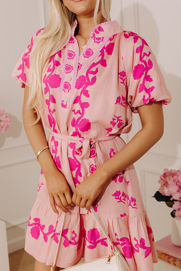 Petal Party Floral Mini Dress in Pink