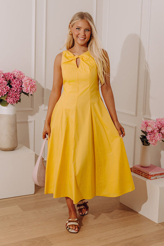 Sunlit Ease Poplin Midi Dress