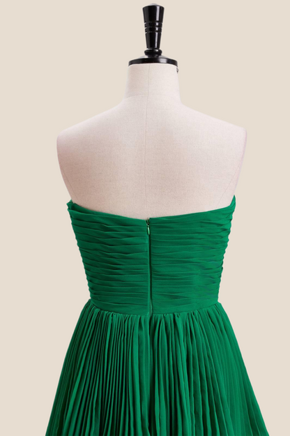 Emerald Green Chiffon Ruffles Long Party Dress