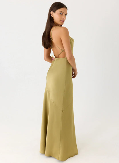 Darius Maxi Dress - Green Olive