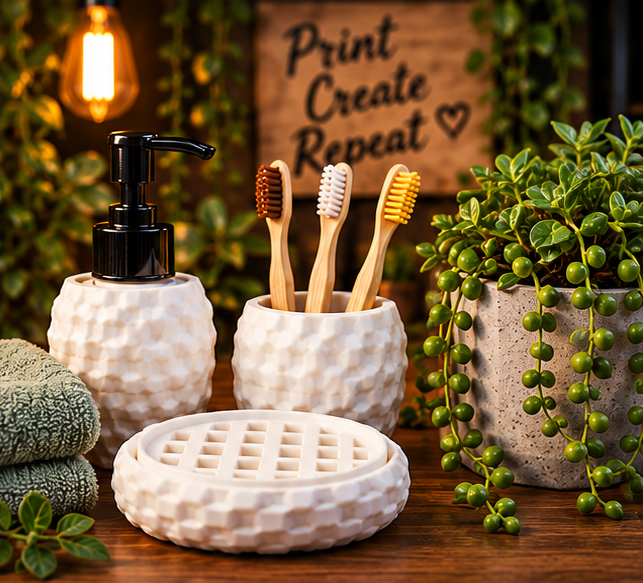 3D Printed Bathroom Set